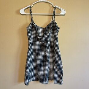 Honey Punch Gingham Black and White Women cotton Mini Dress size Small twee